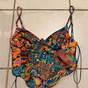 Urban Outfitters Multicolor Paisley corset top